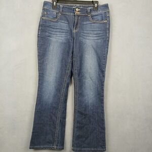 LEI Sophie Hipster Flare Jeans Womens 11 Blue Denim Cotton Stretch Mid Rise